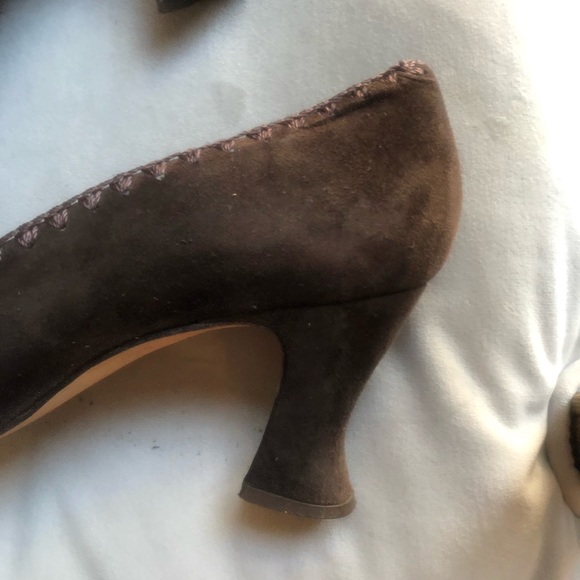 🤎 Vintage Funky Brown sued Heels shoes by David ( made in Spain ) size 39 (8,5) - Picture 6 of 8